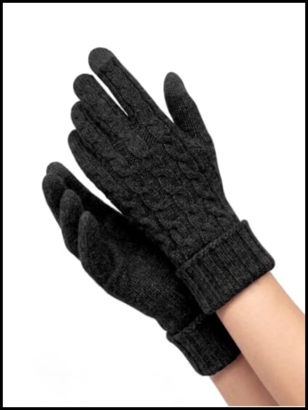 Alpaca Wool Gloves Touch Screen Knit Cold Weather Jacquard